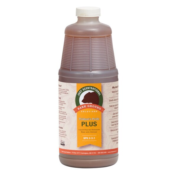 Just Scentsational Tridents Pride Plus Liquid Fish Fertilizer w/ Brown Algae Extract and Chitosan 1 Qt by Bare Ground TPCH-32Q - main