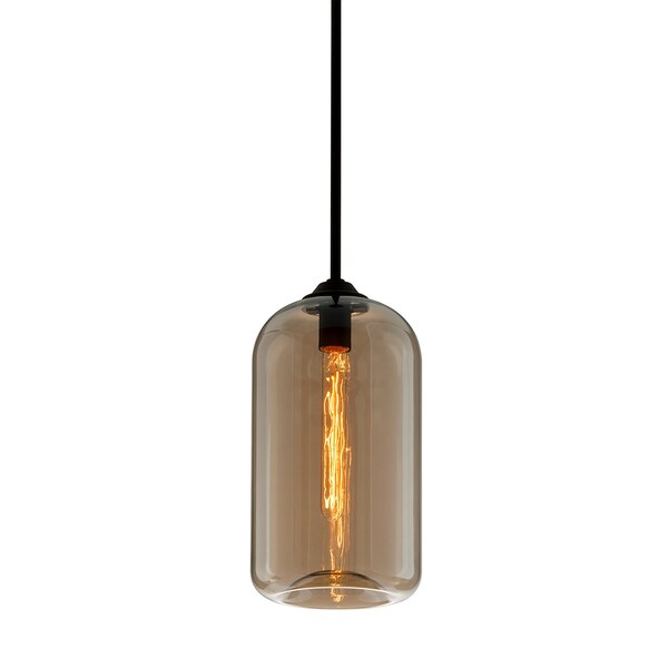 Troy Lighting District 1 Light Pendant 8 In. Soft Black/Brown F5571-SBK - main