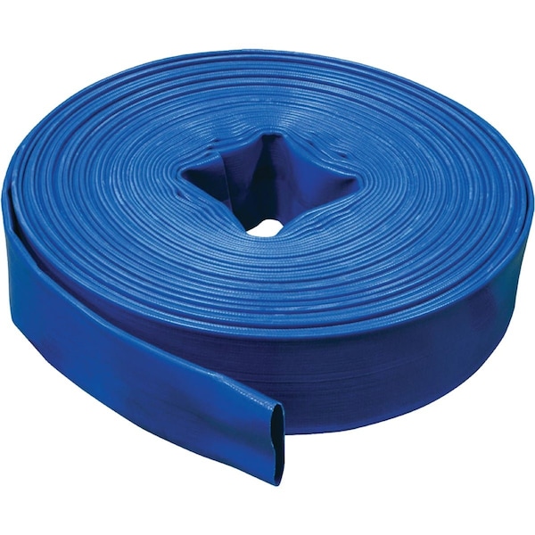 Apache 2'' x 100 Ft. Blue Reinforced PVC Lay Flat Discharge Hose Bulk 13026465-100 - main