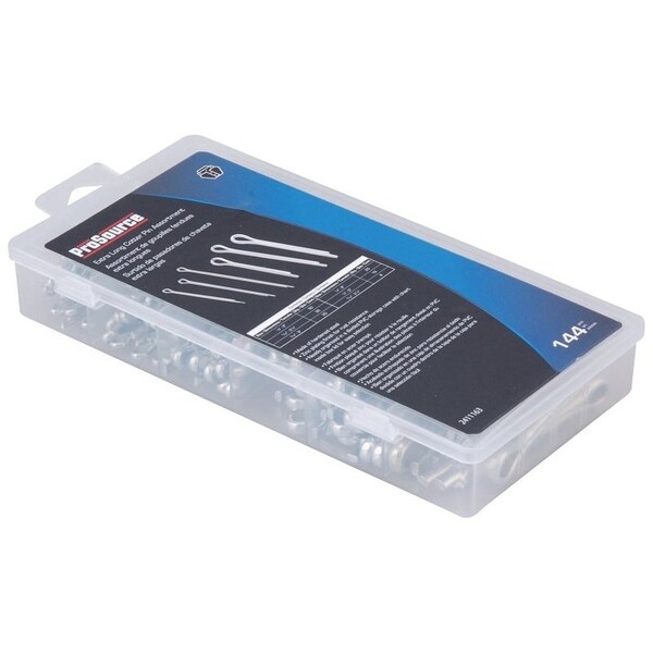 Prosource Cotter Pin Assortment, Carbon Steel, Zinc, 144Piece 61205 - main