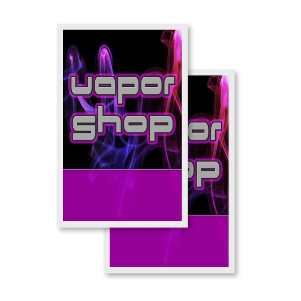 Signmission Vapor Shop, Vinyl Decals Only 24 Inch x 36 Inch, Vinyl Decal, 2PK DSB-2436-2PACK-Vapor Shop - main