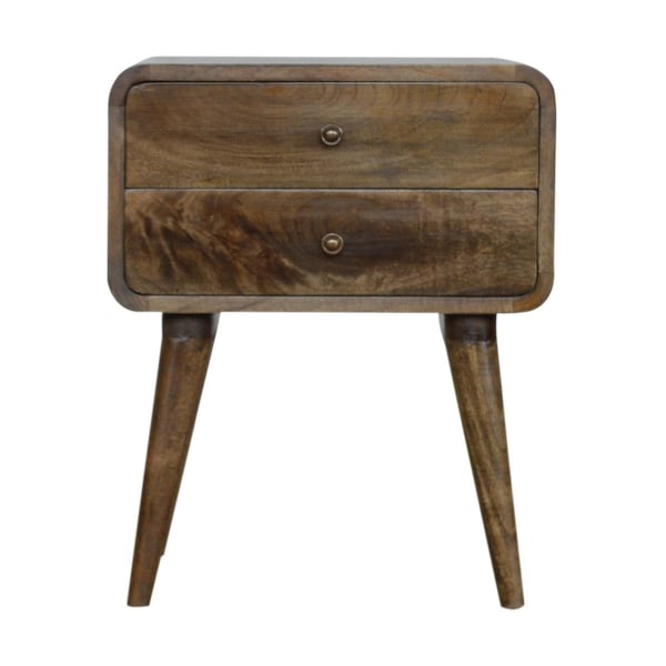 Homeroots 22" Gray Solid Wood Two Drawer Nightstand 651528 - main