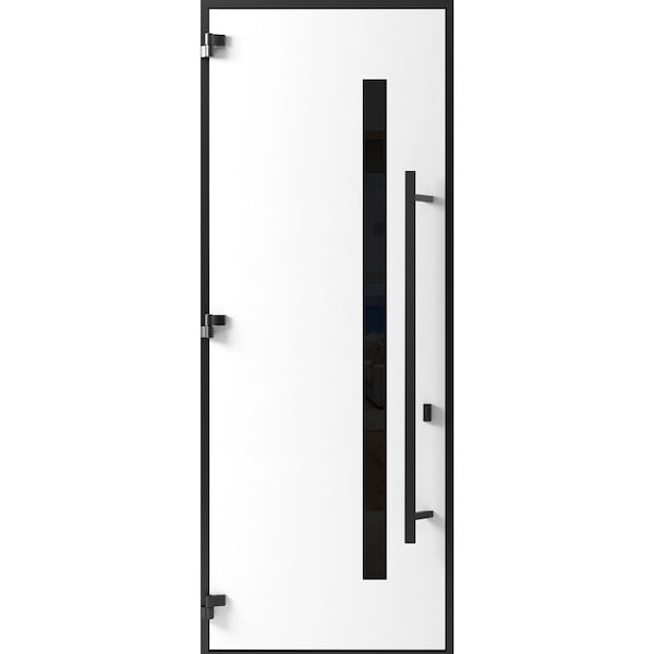 Vdomdoors Front Exterior Prehung Steel Door Ronex0162 Red Oak 96 Entry Metal Modern Painted W36xH96 Right RONEX0162EXD-RED-W36xH96-RH-I - main