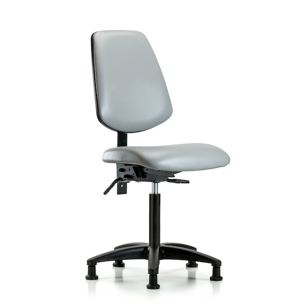 Blue Ridge Ergonomics Vinyl, Polyurethane Foam, Dove, 22" to 29" Seat Height, No Arms Arms, Non-Marring Glides BR-VMBCH-MB-RG-T0-A0-NF-RG-8567 - main