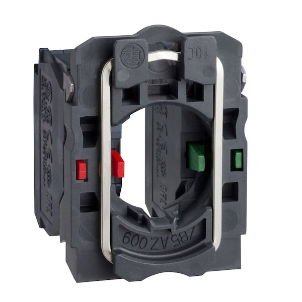 Schneider Electric Complete body/contact assembly, Harmony XB5, single contact, with body/fixing collar, plastic, screw clamp terminal, 1NO + 1NC ZB5AZ106 - main