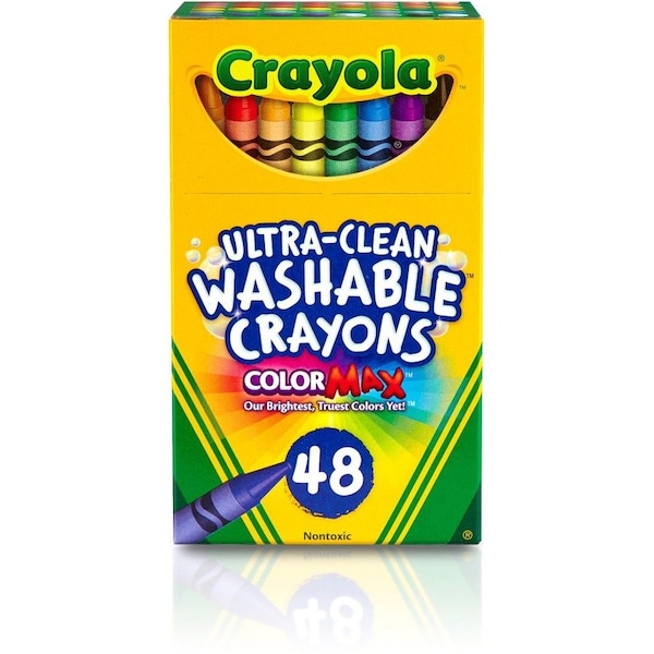 Crayola Ultra-Clean Washable Crayons - Regular Size, 48 Count, PK3 526948 - main