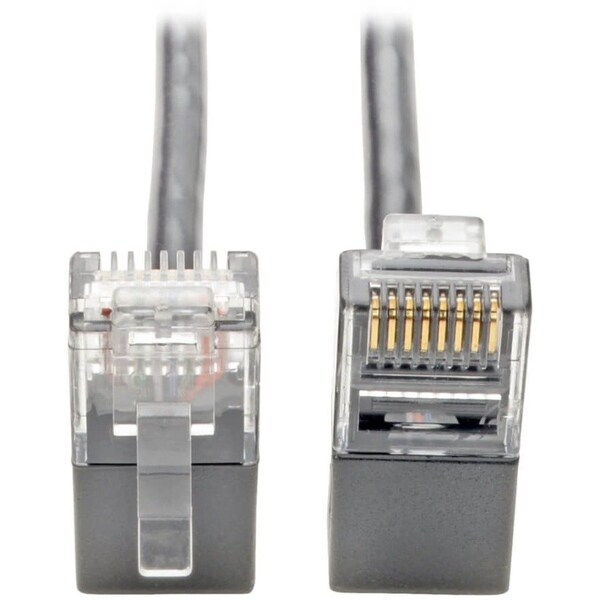 Eaton Tripp Lite Series Right-Angle Cat6 Gigabit Snagless Molded Slim UTP Ethernet Cable RJ45 M/M, N201-SR2-GY - main