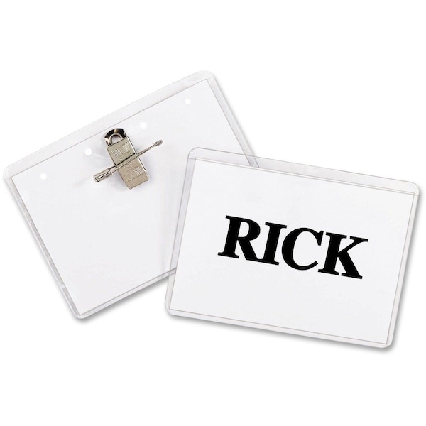 C-Line Products C-Line 95723 Clip/Pin Combo Badge Holder Kit Top Load 2 1/4 x 3 1/2 White 50 Per Box 95723 - main