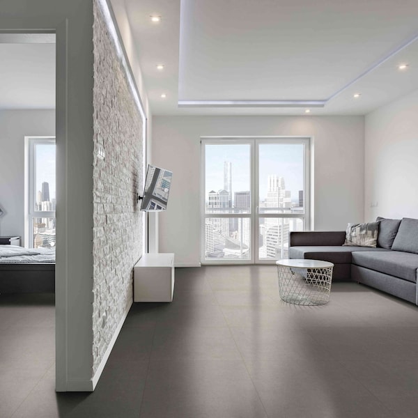 Ackland Beraldi Travara 3 in. x 18 in. Polished Porcelain Stone Look Bullnose Tile Trim, 25PK AKNPTBERTRAV3X18P-BN - main