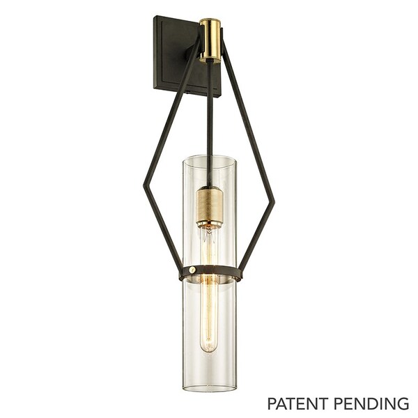 Troy Lighting Raef 1 Light Wall Sconce 9.5 In. Textured Bronze Brushed Brass B6312-TBZ/BBA - main