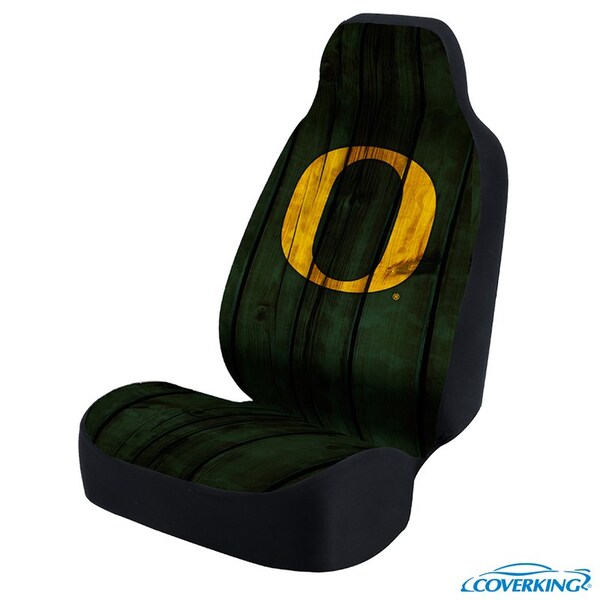 Coverking UNIVERSAL ULTISUEDE SEAT COVER DESIGNER 1PC, UNIVERSITY OF OREGON GREEN DISTRESSED WOOD, ELA084 USCSELA084 - main