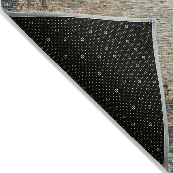 Homeroots 8' X 10' Blue Green And Beige Abstract Washable Indoor Outdoor Area Rug 630726 - main
