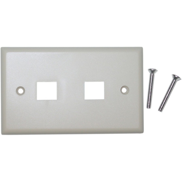 Cable Wholesale 2 Port Keystone Wall Plate, Single Gang - Beige 301-2K - main