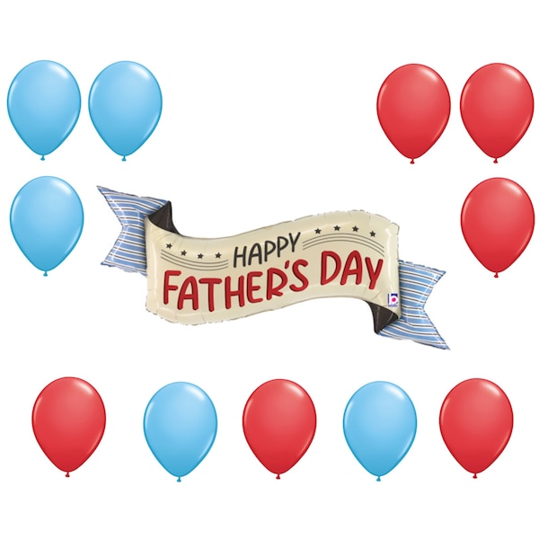 Loonballoon LOONBALLON Father's Day Theme Balloon Set, 51in. Father's Day Banner Balloon and 12x latex balllons 97103 - main