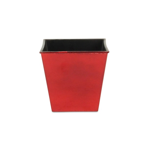 Homeroots 5in Red Recycled Plastic Indoor Outdoor Square Pot Planter 488260 - main