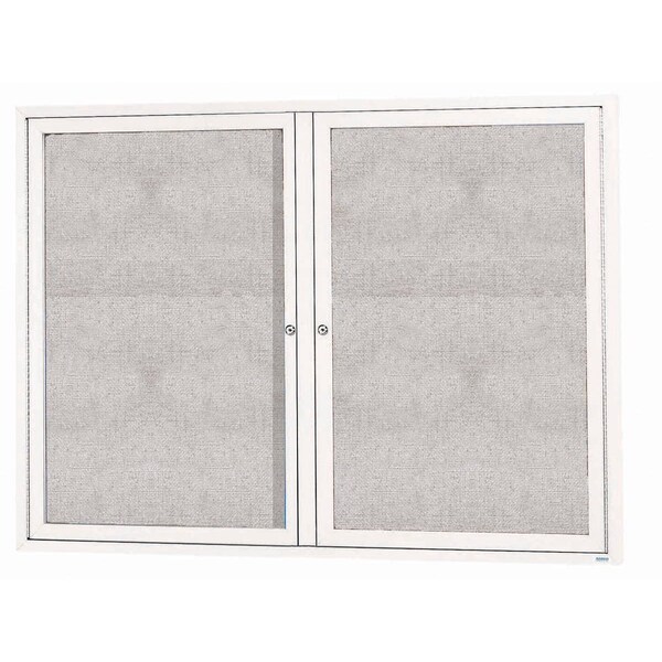 Aarco Outdoor Enclosed Bulletin Board w/ Al Frame, Powder Coated White, 36''Hx48''W ODCC3648RW - main