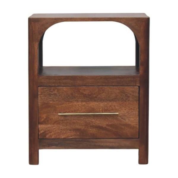 Homeroots 22" Brown Solid Wood Two Drawer Nightstand 701739 - main