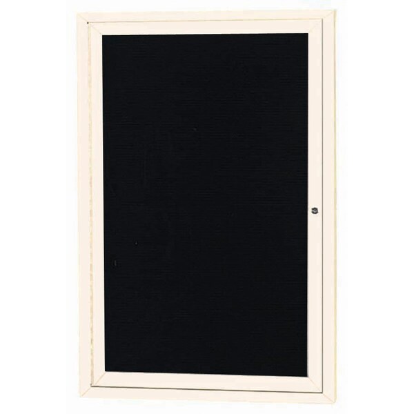 Aarco Enclosed Letter Board Directory w/ Powder Coated Ivory Aluminum Frame, 36''Hx24''W, 1 Door ADC3624IV - main