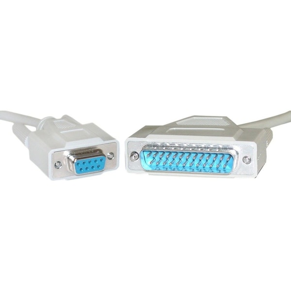 Cable Wholesale Null Modem Cable, DB9 Female to DB25 Male, 8 Conductor, 15 foot 10D1-21315 - main