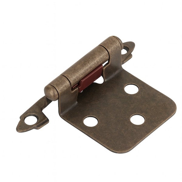 Sapphire 1-1/2 in. Partial Overlay Self-Closing Exposed No Radius Cabinet Hinge in Antique Brass - Pack of 50 SP-804005 - main