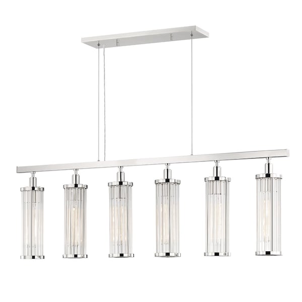Hudson Valley Lighting Marley 6 Light Linear 46.5 In. Polished Nickel 9146-PN - main
