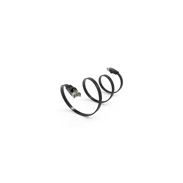 Cable Wholesale Cat6 Black Flat Ethernet Patch Cable, 32 AWG, 2 foot 10X8-62202 - main