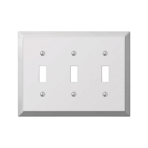 Amerelle 161TTT 3 Toggle Polished Chrome Wall Plate Stamped Steel 3501574 - main
