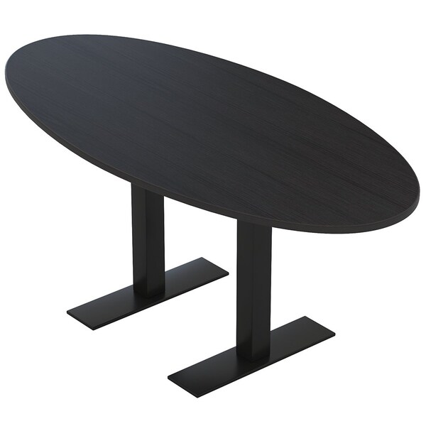 Skutchi Designs 4 Person Conference Table With Power Unit | 6' Oval Table | Harmony Series HAR-OVL-36X72-T.BK-U999ST19-NA - main