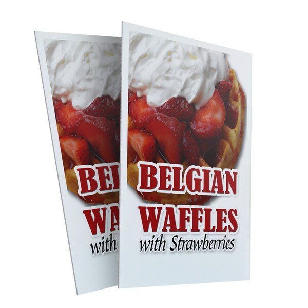 Signmission Belgian Waffle With Strawberries, Plastic Signs Only 24 Inch x 36 Inch, Corrugated Plastic, 2PK CSB-2436-2PACK-BelgianWaffleWithStrawber - main