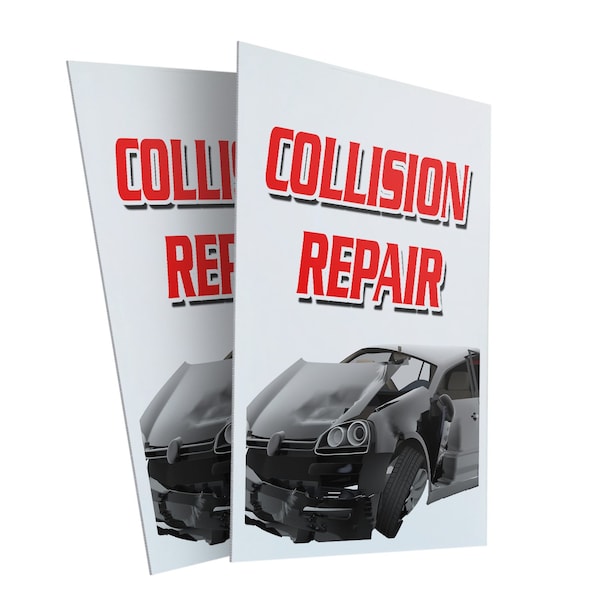 Signmission Collision Repair, Plastic Signs Only 24 Inch x 36 Inch, Corrugated Plastic, 2PK CSB-2436-2PACK-Collision Repair - main