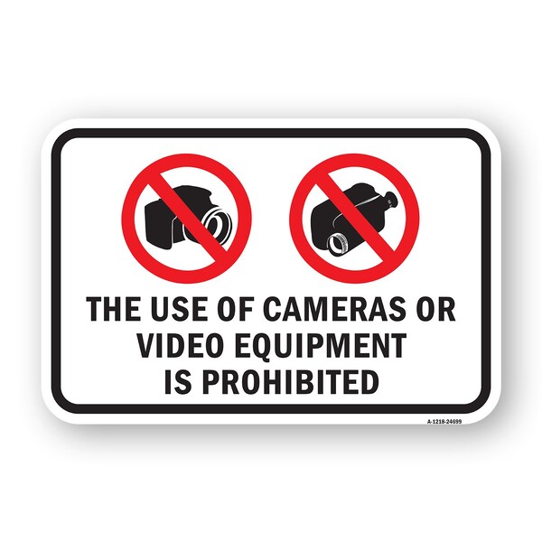 Signmission Use Of Cameras Or Video Is Prohibited, Heavy-Gauge Aluminum, 18" H, A-1824-24699 A-1824-24699 - main