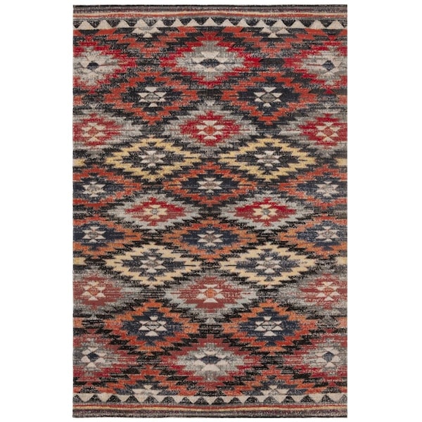 Safavieh 4 x 6 ft. Montage Southwestern Small Rectangular Area RugRust & Multicolor MTG246P-4 - main