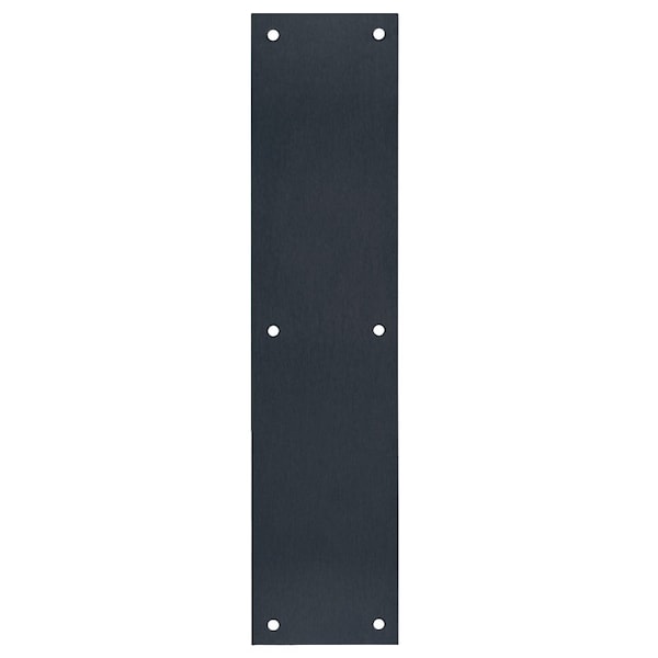 Tell Push Plate, 15 in L, 3-1/2 in W, 0.05 ga Gauge, Stainless Steel, Matte Black DT101944 - main