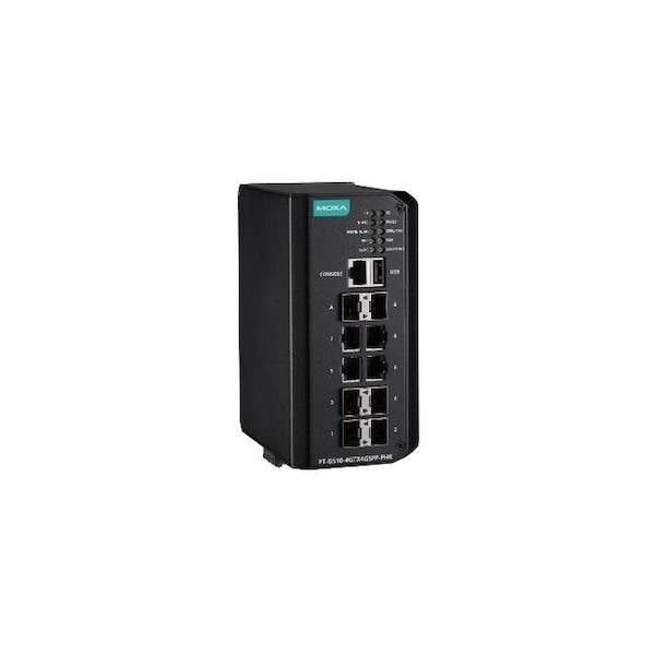 Moxa IEC 61850-3 and IEC 62439-3 full Gigabit Managed Ethernet switch PT-G510-8GSFP-PHR-HV-CT - main