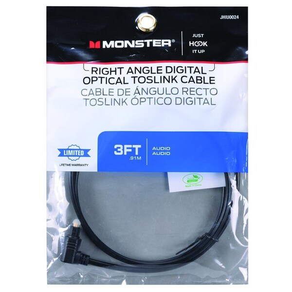 Monster Cable Just Hook It Up 3 ft. L Digital Optical Toslink Cable Digital Optical JHIU0024 - main