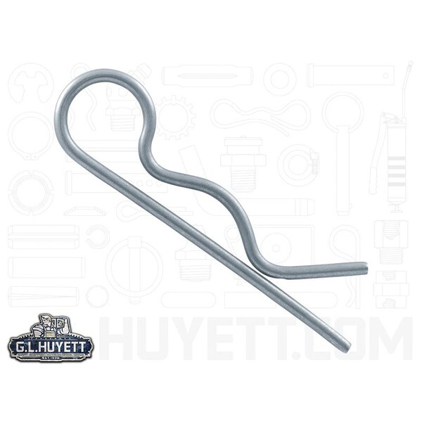 Huyett Bridge Pin, Zinc Plated Spring Steel, 0.120 in Wire Dia x 3.250 in Length x Fits 13/32 in Shaft BP-140 - main
