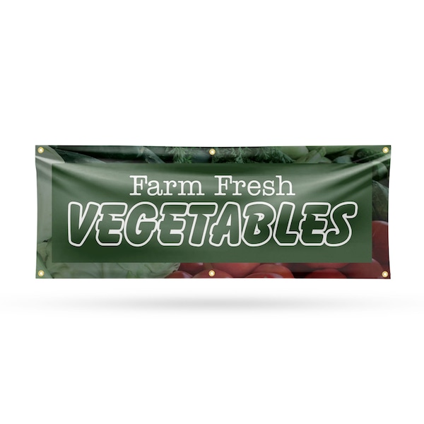 Signmission Farm Fresh Vegetables, 24 Inch x 72 Inch, Vinyl Banner B-72-30619 - main