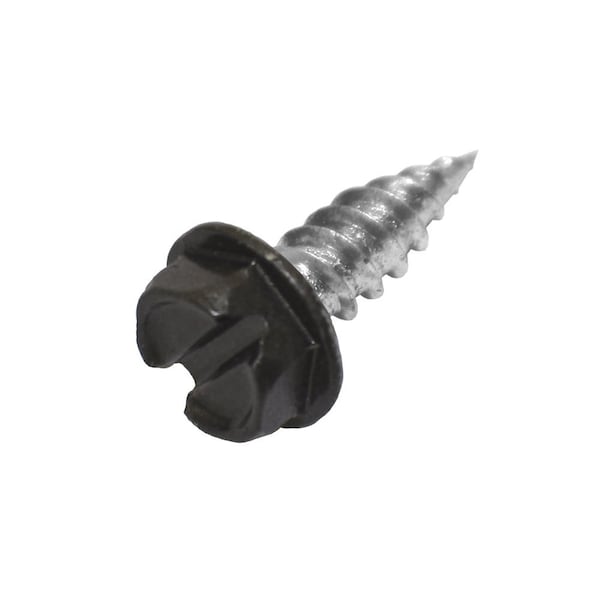 Malco 6X3/8 Royal Brown, 1/4 in Slotted Hex Washer Head Sheet Metal Screws, 1000PK HW6X3/8ZRBT - main