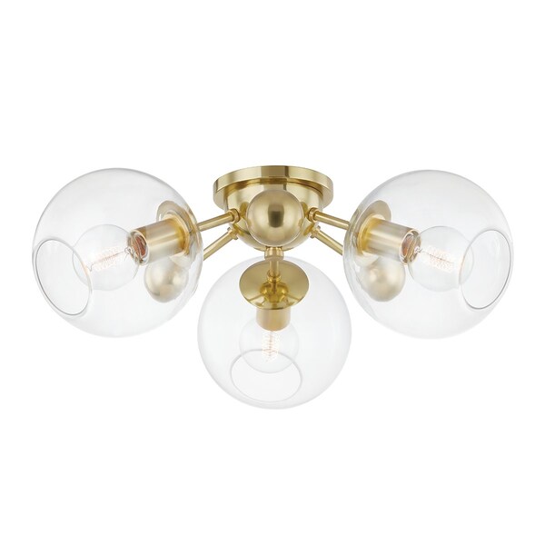 Hudson Valley Lighting Abbott 3 Light Semi Flush 24.5 In. Aged Brass 8025-AGB - main