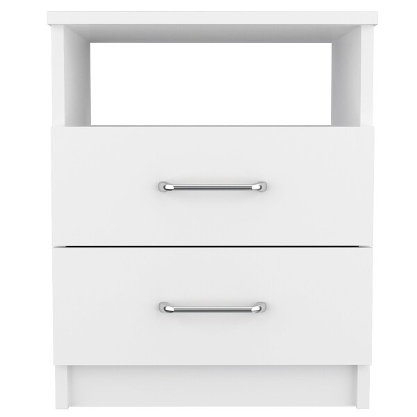 Homeroots 20" Wood Two Drawer Nightstand 477901 - main