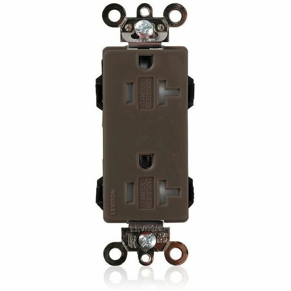 Leviton PlugsandReceptacles, 20A, 125VAC, Brn, Nylon MT163 - main