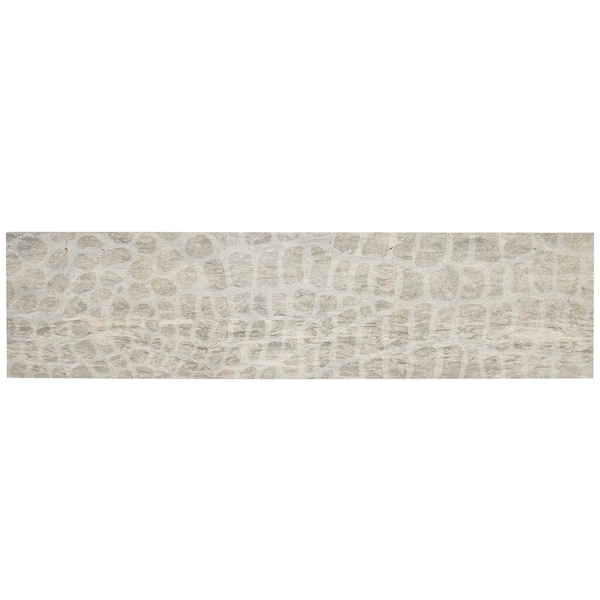Apollo Tile Artisana 3x12 in. Gray Textured Limestone Etched Reptille Elongated Subway Tile (5 sq ft/case) 20PK APLEFT8804GRA - main