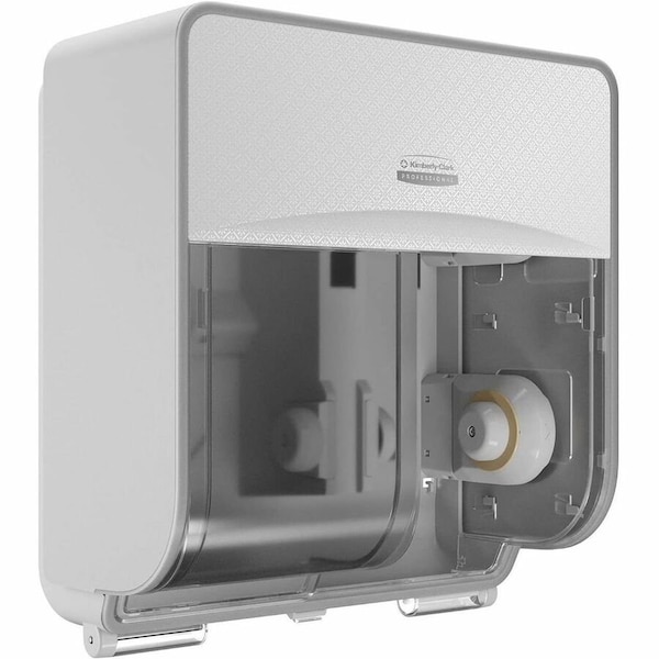 Kimberly-Clark Professional Toilet Paper Dispenser, Coreless, Vertical Quad Roll, Plastic, White 58713 - main