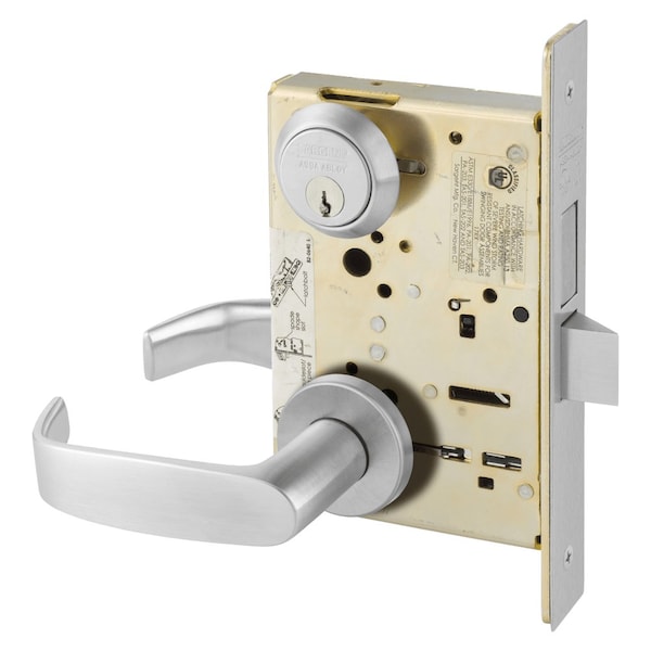 Sargent Grade 1 Room Door Mortise Lock, L - Lever, LN - Rose, Field Reversible, Conventional Cylinder, ASA 8224 LNL 26D - main