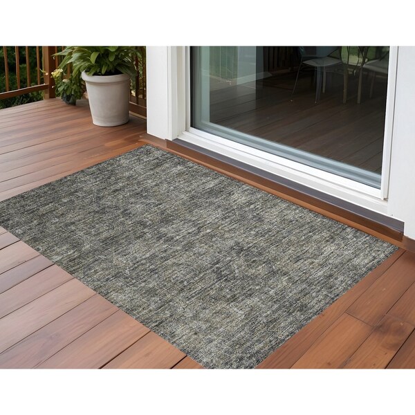 Homeroots 2' X 3' Brown and Black Oriental Washable Non Skid Indoor Outdoor Area Rug 563817 - main