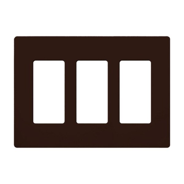 Lutron Designer Wall Plates, Number of Gangs: 3 Gloss Finish, Brown CW-3-BR - main