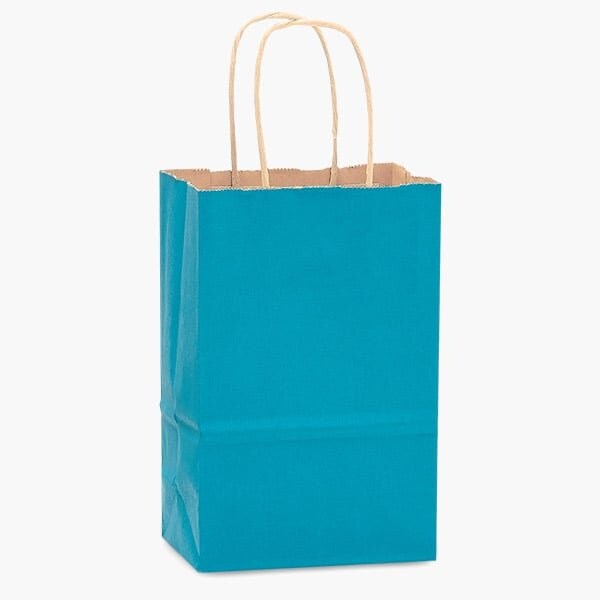 Nashville Wraps Caribbean Blue Recycled Kraft Bags, Rose 5.5x3.25x8.375", 250PK BRTCB - main