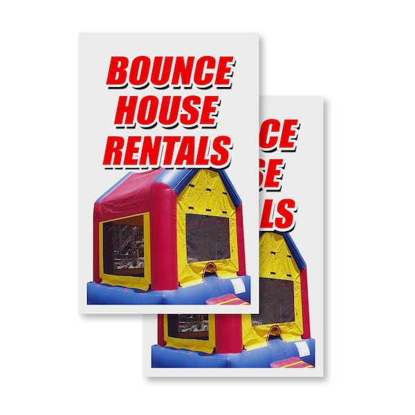 Signmission Bounce House Rentals, Vinyl Decals Only 24 Inch x 36 Inch, Vinyl Decal, 2PK DSB-2436-2PACK-Bounce House Rentals - main