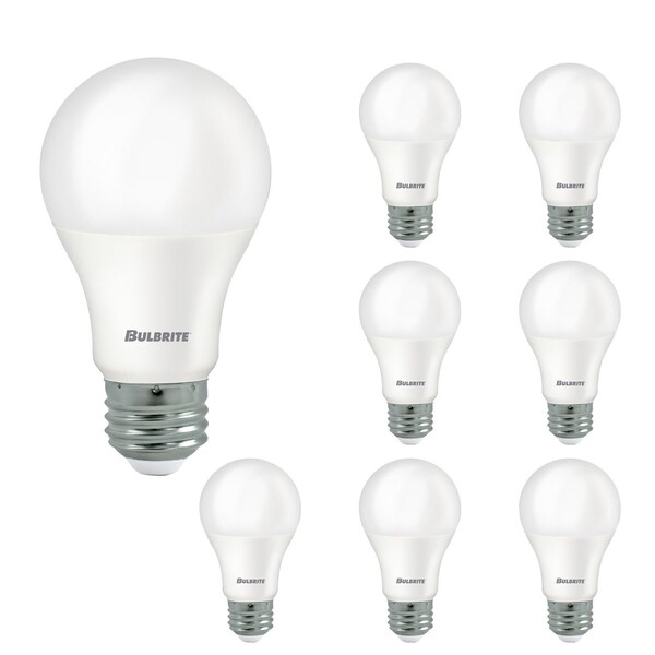 Bulbrite LED Filament 9 W Non-Dimmable A19 Light Bulbs with Frost Finish and E26 Base, 2700K, 750Lumens, 8PK 862713 - main