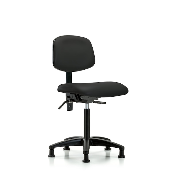 Blue Ridge Ergonomics Chair, Vinyl, Med Bench, Tilt Glides, Blk, No Arms, 22" to 29" Height, Black BR-VMBCH-RG-T1-A0-NF-RG-8540 - main